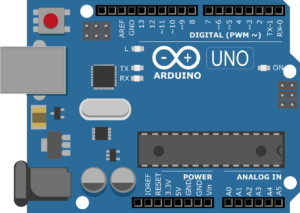 An vector graphics image of an arduino board