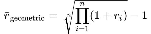 Geometric rate of return formula