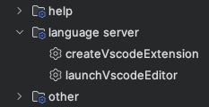 The two Gradle tasks added by the language server plugin: createVscodeExtension and launchVscodeEditor