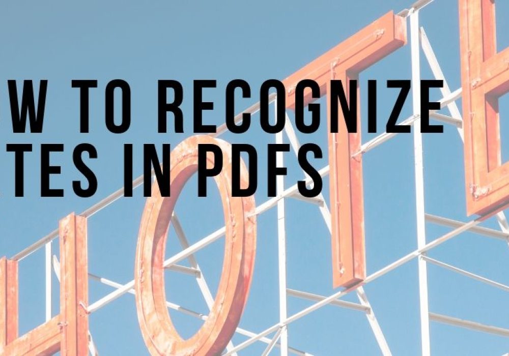 How to recognize dates in pdfs